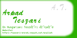 arpad teszari business card